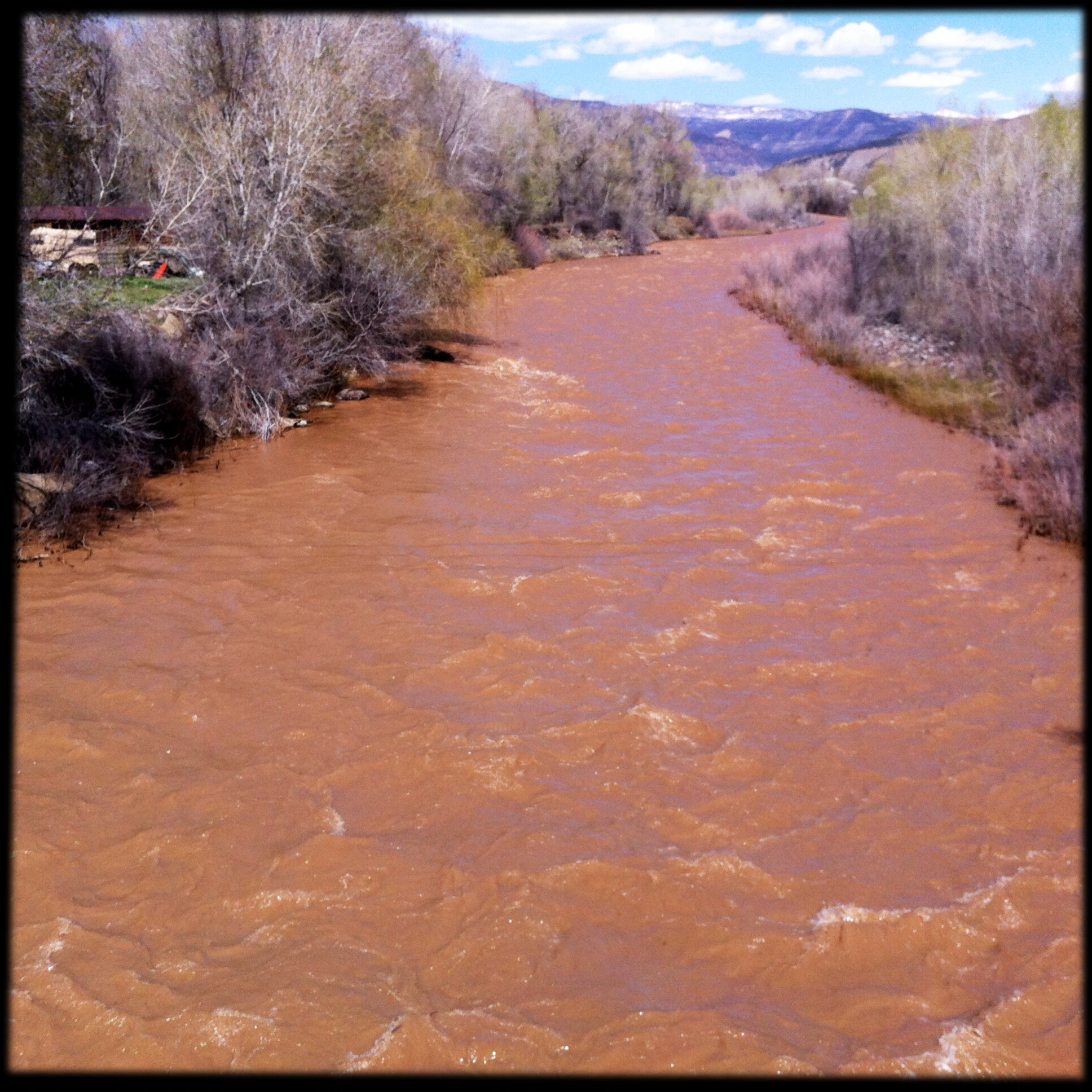 The river runs full and red yesterday through Paonia.